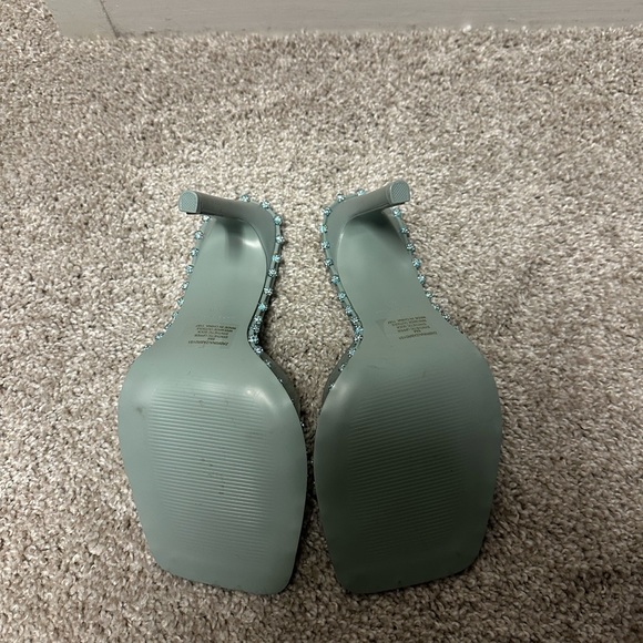 Steve Madden teal zabrina bedazzled heeled sandals size 8 - Picture 3 of 5